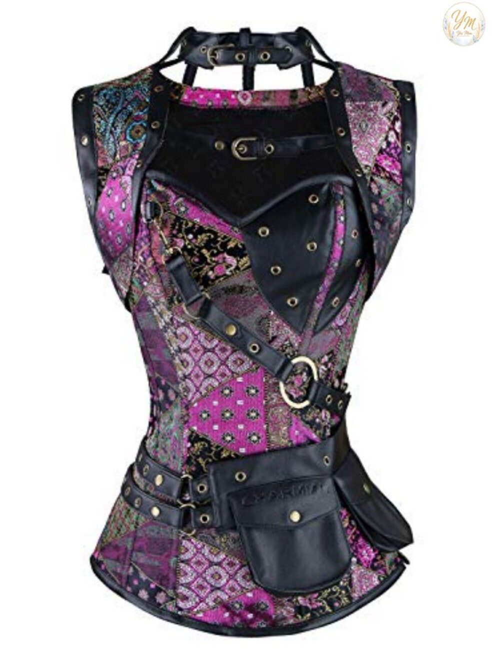 Steampunk Spiral Steel Boned Overbust Corset Top Bustier